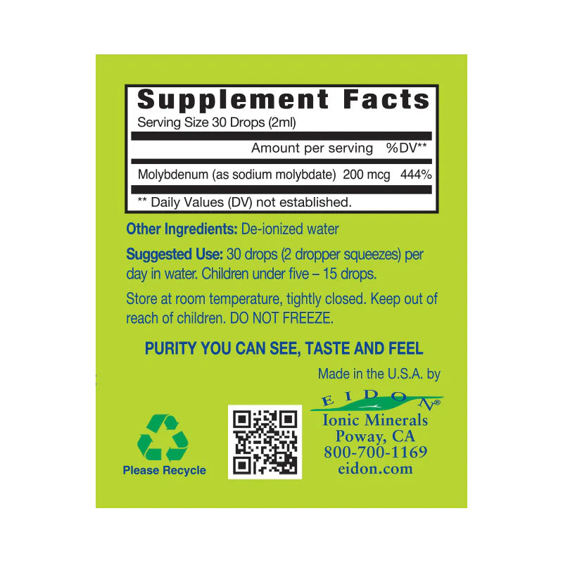 Eidon Ionic Minerals, Molybdenum, Liquid Concentrate, 2 oz (60 ml)