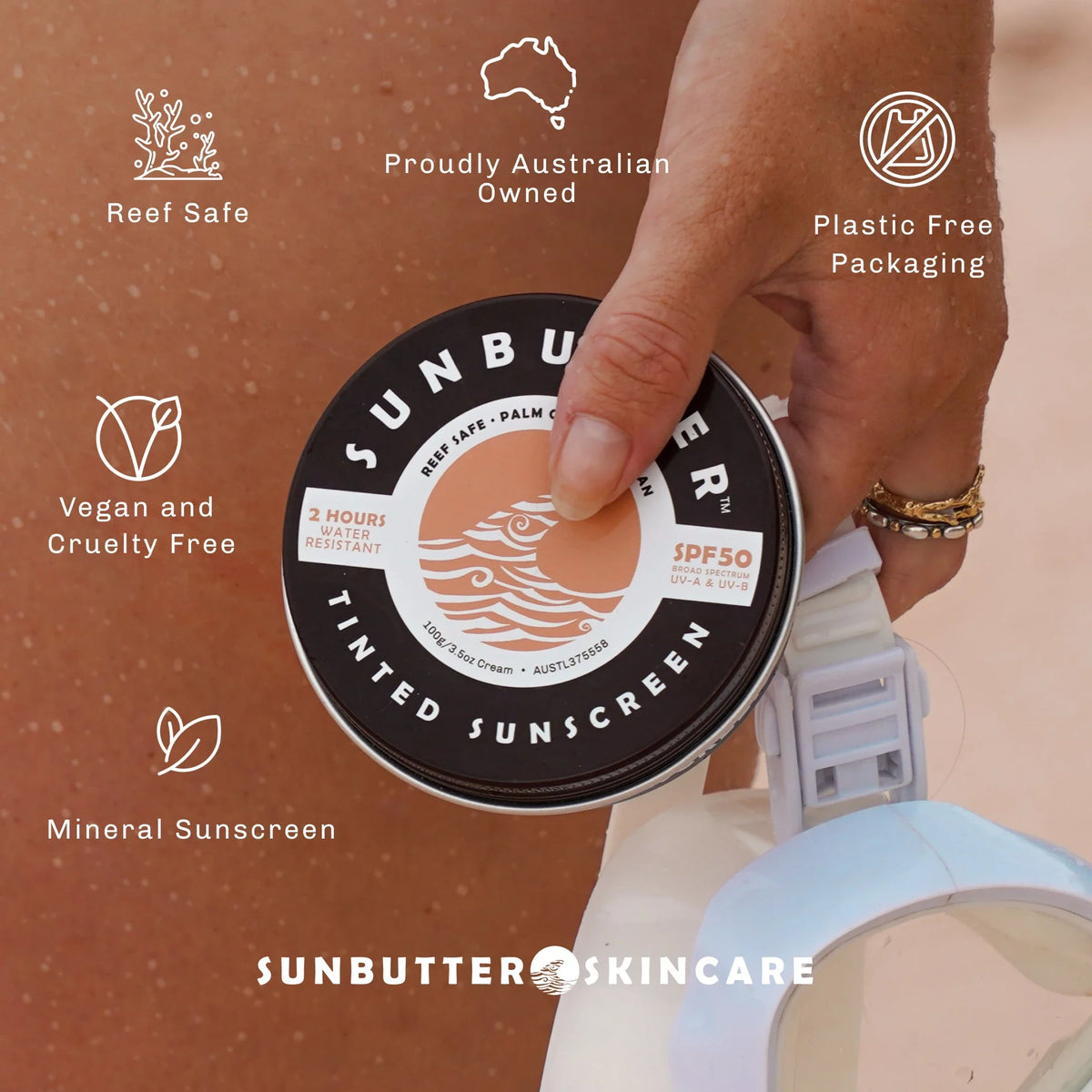 SunButter Tinted SPF50 Reef Safe Face Sunscreen