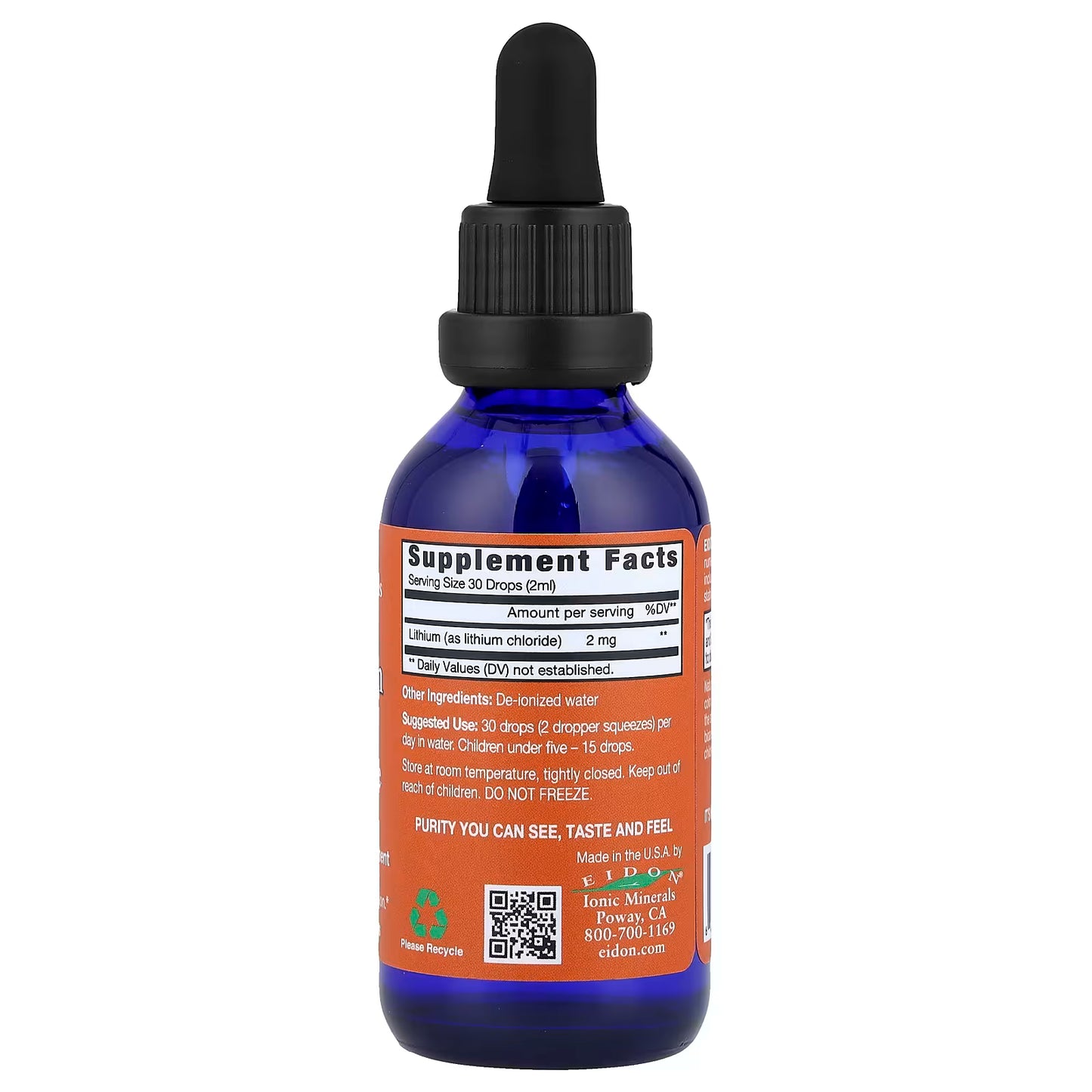 Eidon Ionic Minerals, Lithium Chloride, Liquid Concentrate, 2 oz (60 ml)